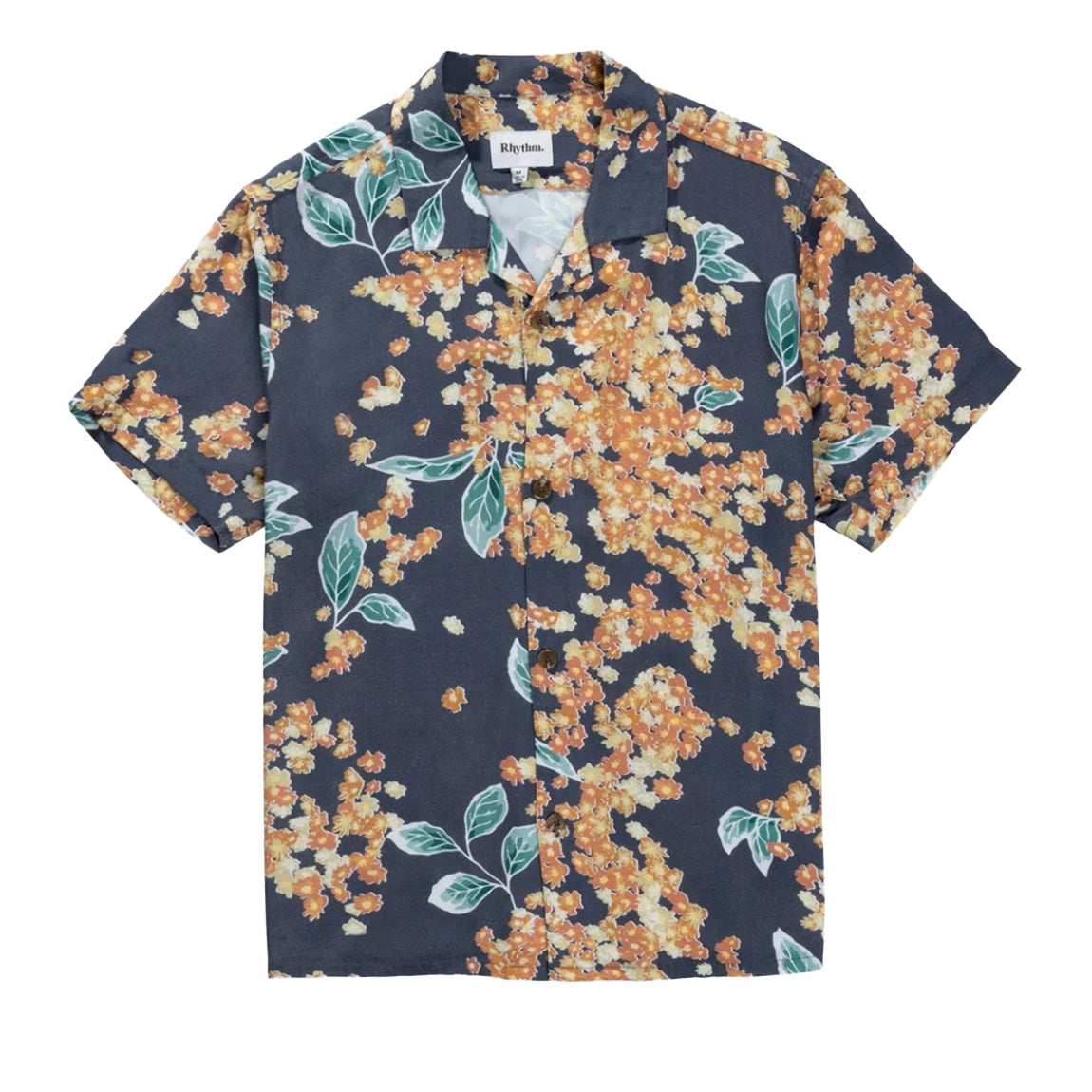 RHYTHM ISLE FLORAL CUBAN SHIRT - NAVY