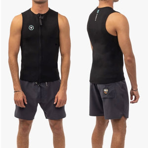 VISSLA 7 SEAS 2MM FRONT ZIP VEST - BLK