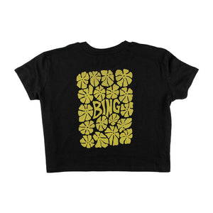 FLOWER POWER Premium Womens S/S Crop T-Shirt Black