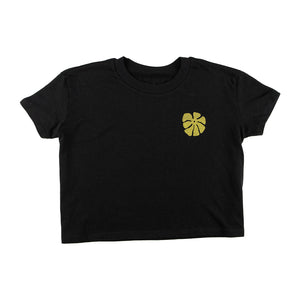 FLOWER POWER Premium Womens S/S Crop T-Shirt Black