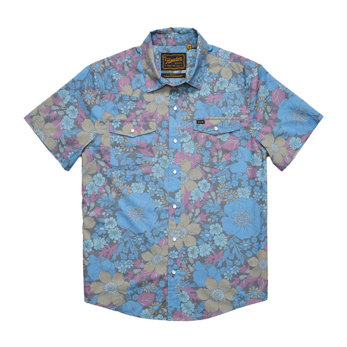 HOWLER BROS. H BAR SNAP SHIRT FLOWER POWER - BLUES
