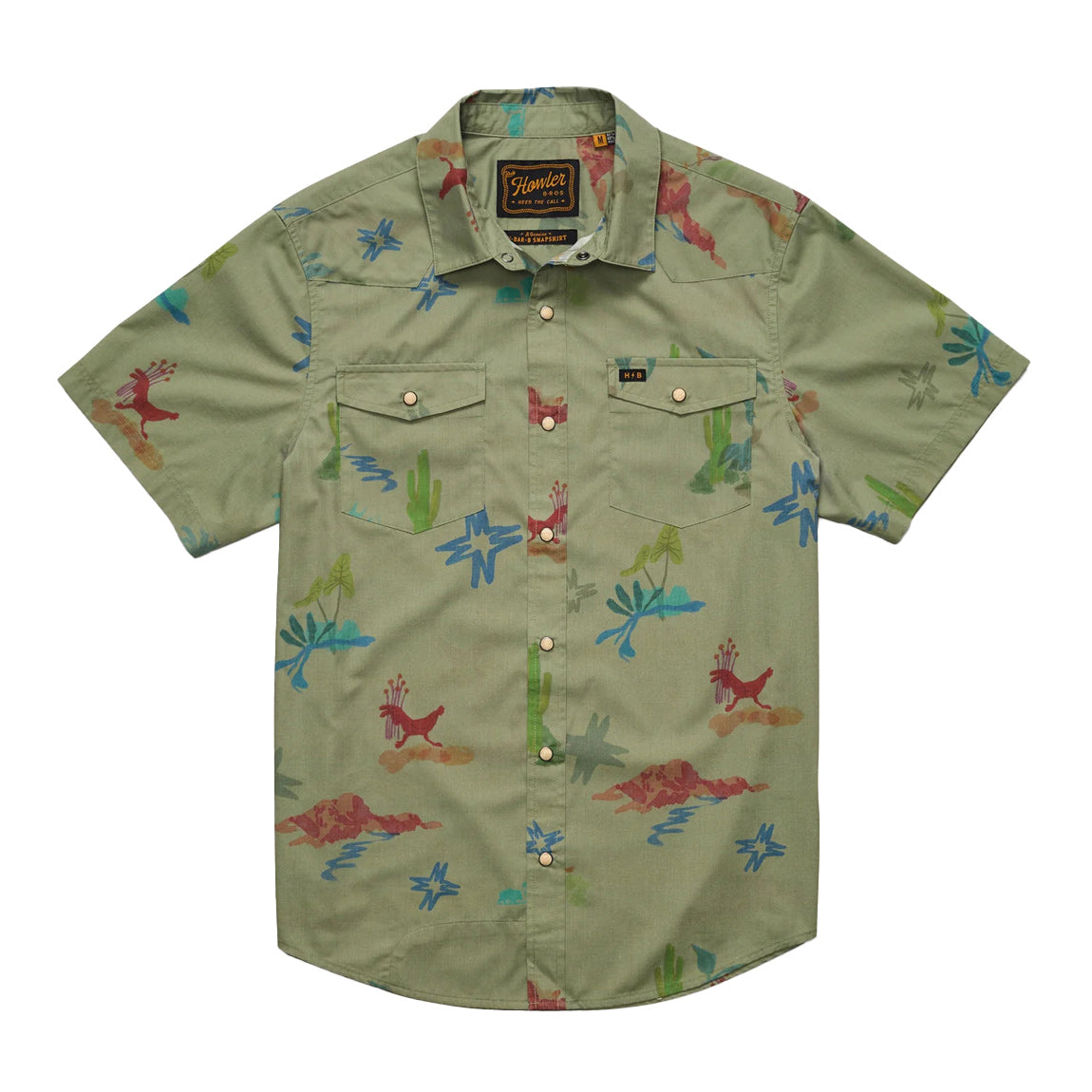 HOWLER H BAR SNAP SHIRT VISION - OLIVE