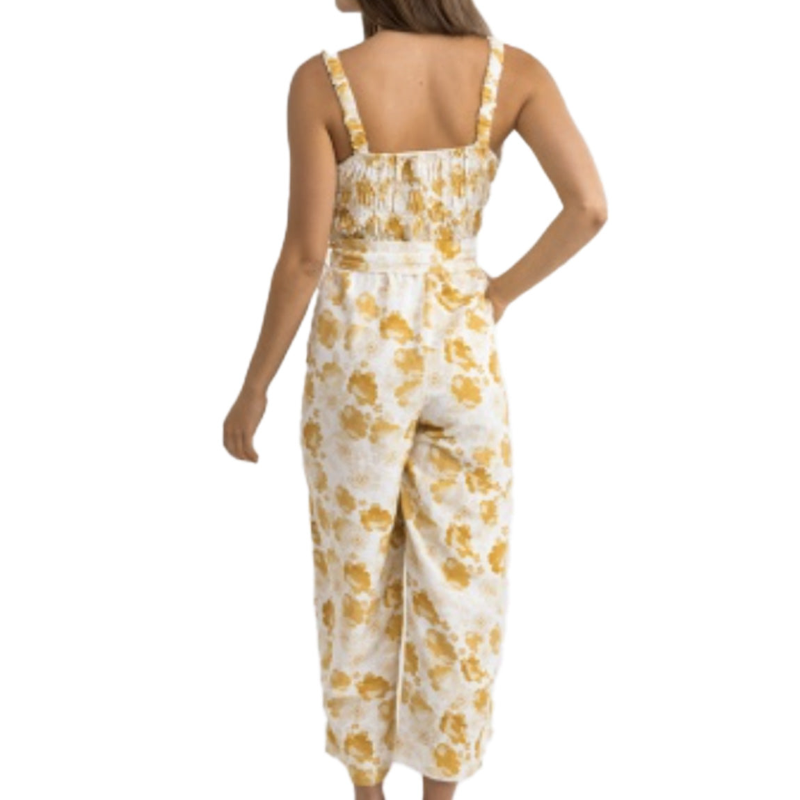 RHYTHM HARMONY FLORAL JUMPSUIT - HONEY