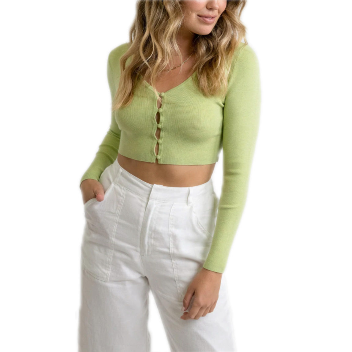 RHYTHM ASHTON KNIT TOP - APPLE