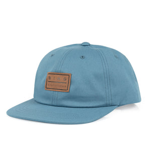 LEATHER PATCH Premium Flat Dad Hat - Indigo