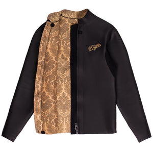 RETRO FRONT ZIP WETSUIT JACKET BLACK 2MM