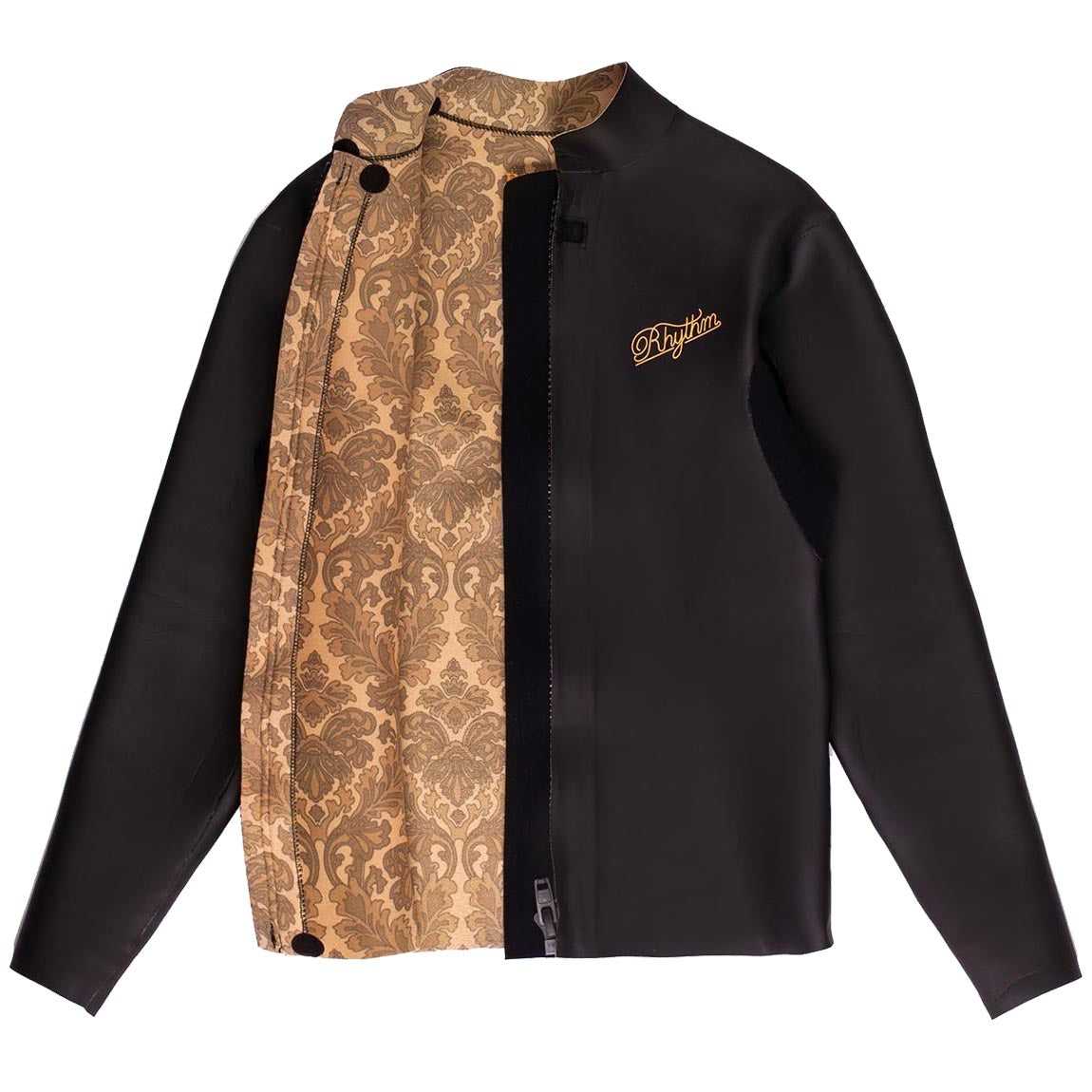 RETRO FRONT ZIP WETSUIT JACKET BLACK 2MM