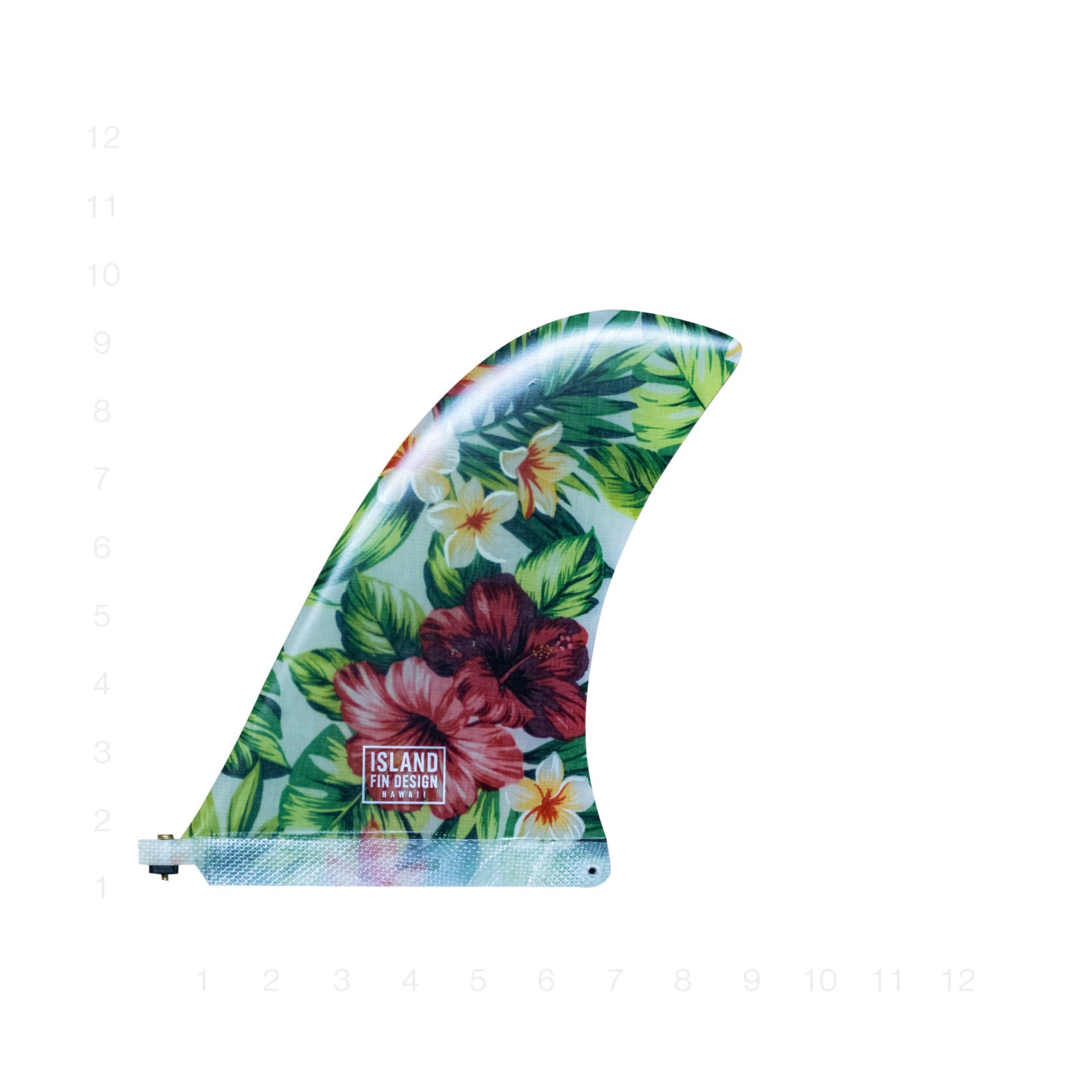 ISLAND FIN DESIGN NUI WHITE ALOHA 9.5"
