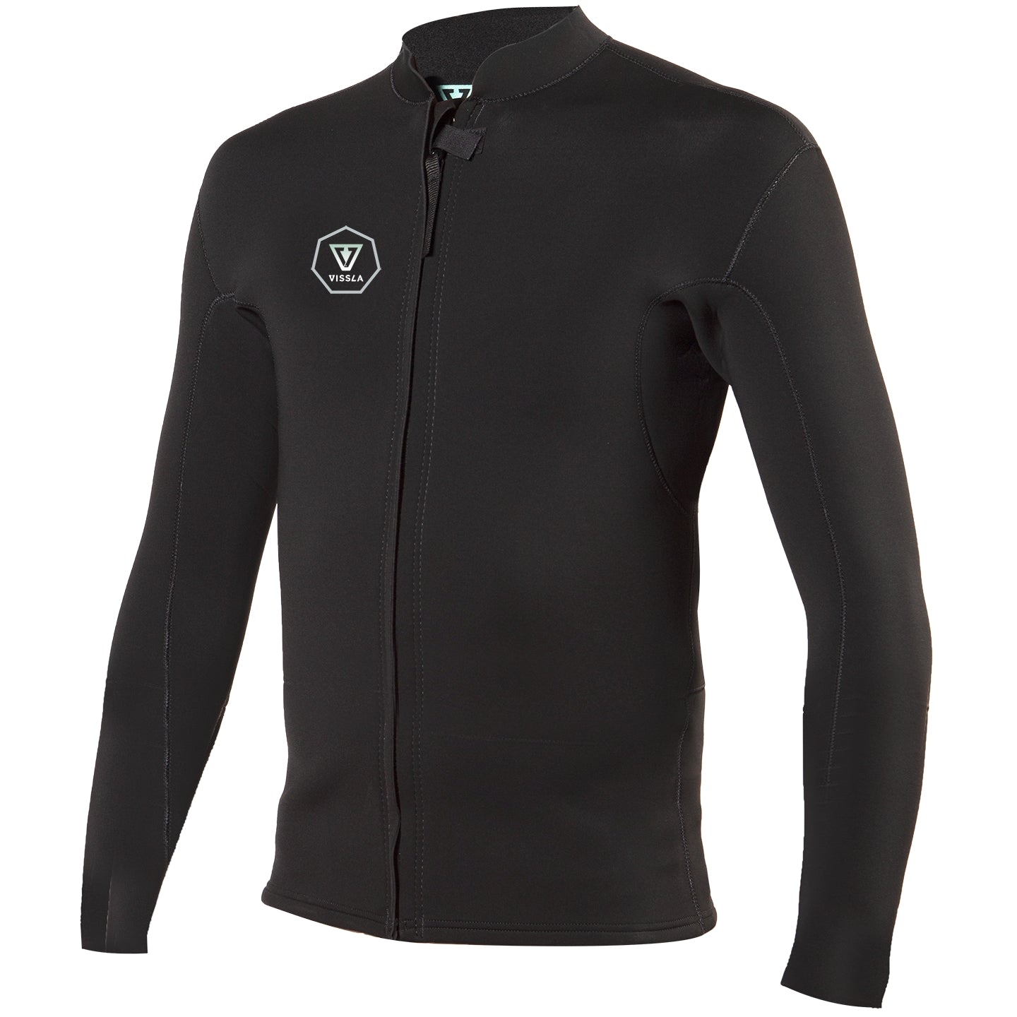 FRONT ZIP JACKET BLACK WITH JADE 2MM