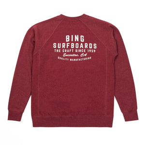 QUALITY MANUFACTURING Premium Eco Crew Sweatshirt - Crimson Heather