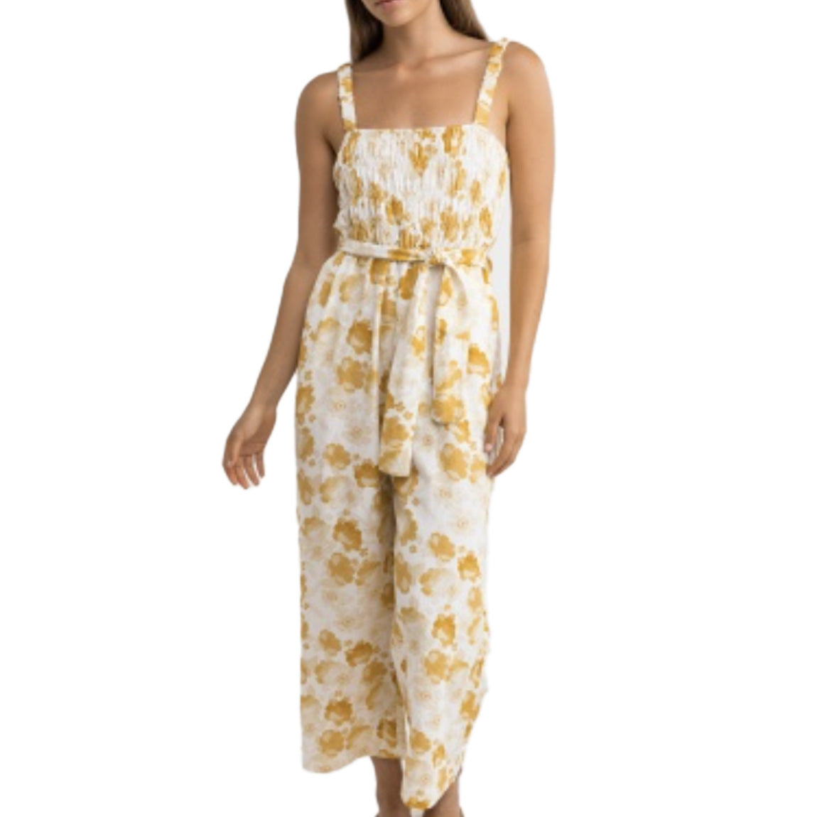 RHYTHM HARMONY FLORAL JUMPSUIT - HONEY