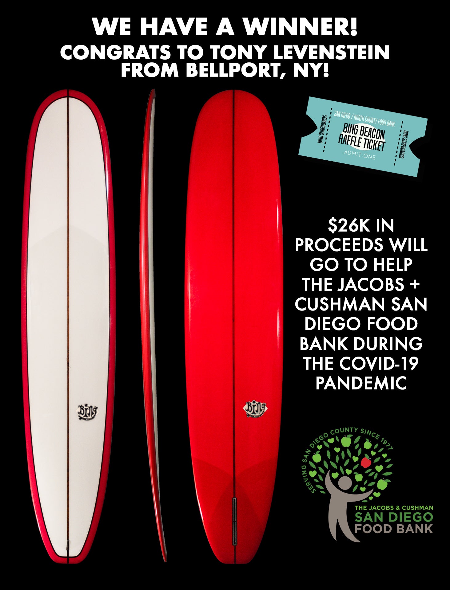 Bing Beacon + San Diego / North County Food Bank Raffle Ticket