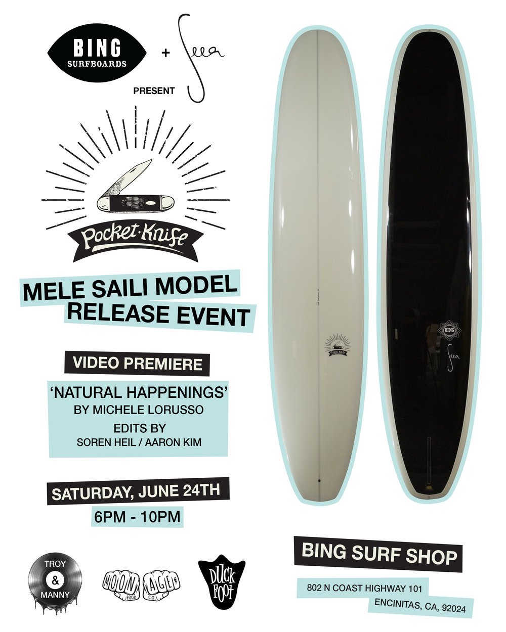 Pocket Knife / Mele Saili Model Release Event this Saturday, June 24th
