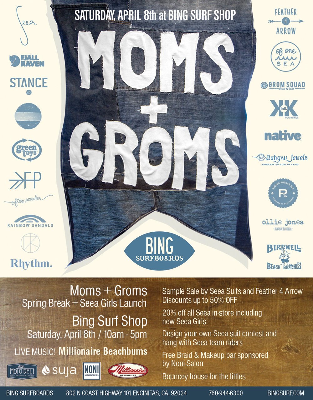 Moms + Groms at Bing Surf Shop : Saturday April 8th!