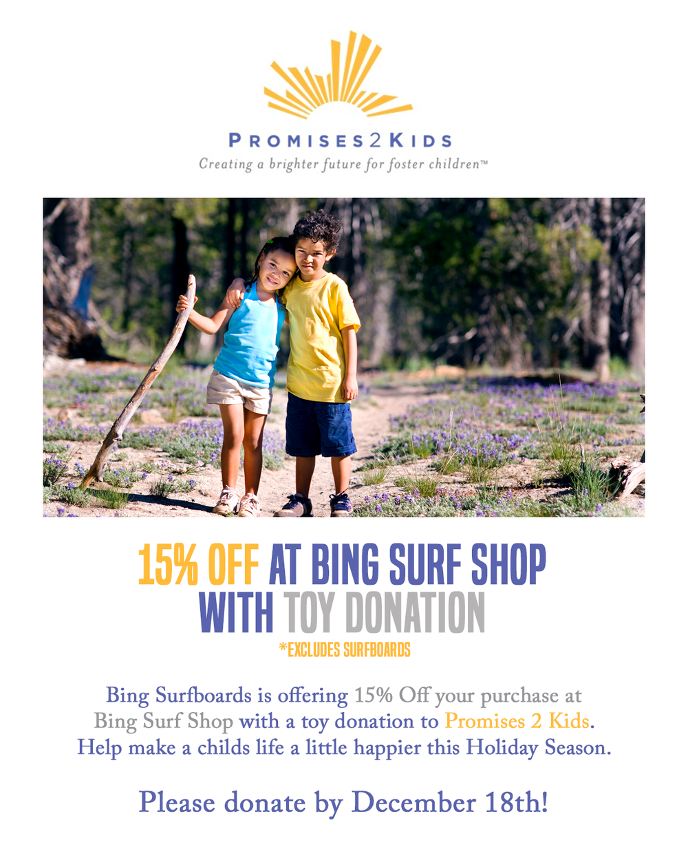 15% Off Bing Surf Shop with Toy Donation
