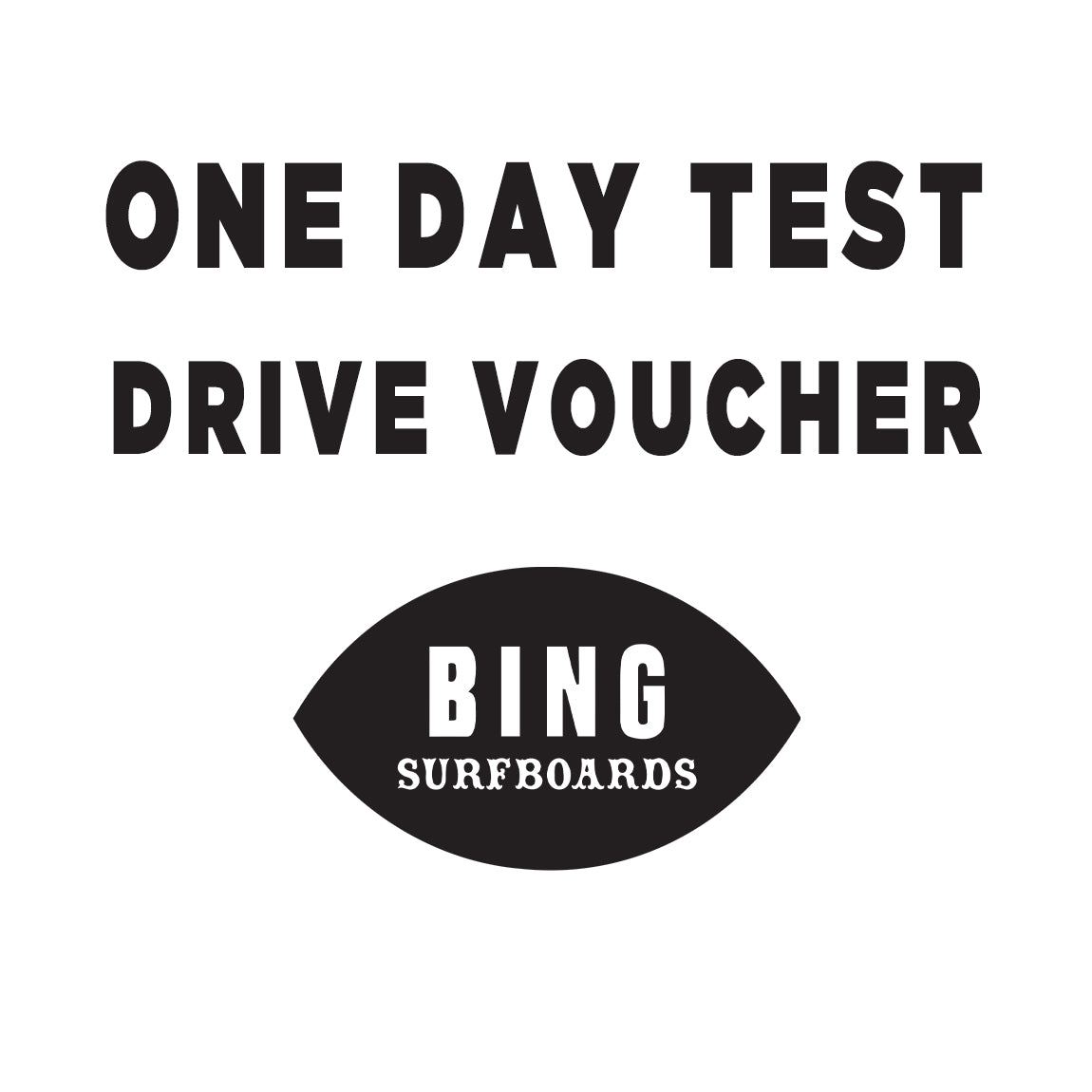 BING SURFBOARD 1-DAY TEST DRIVE VOUCHER