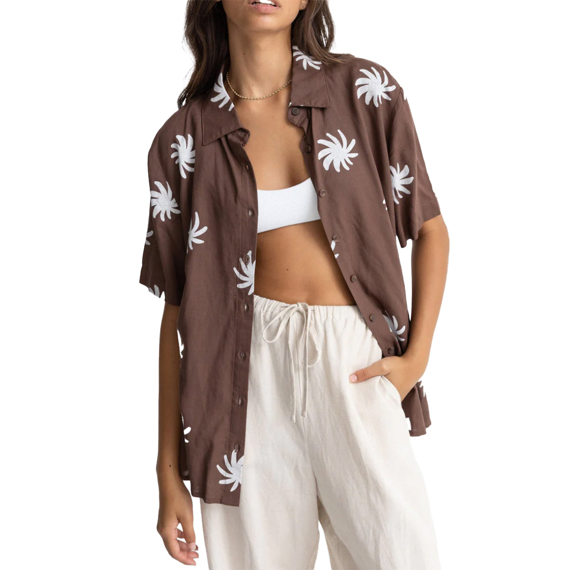 RHYTHM BLAIR S/S SHIRT - CHOCOLATE