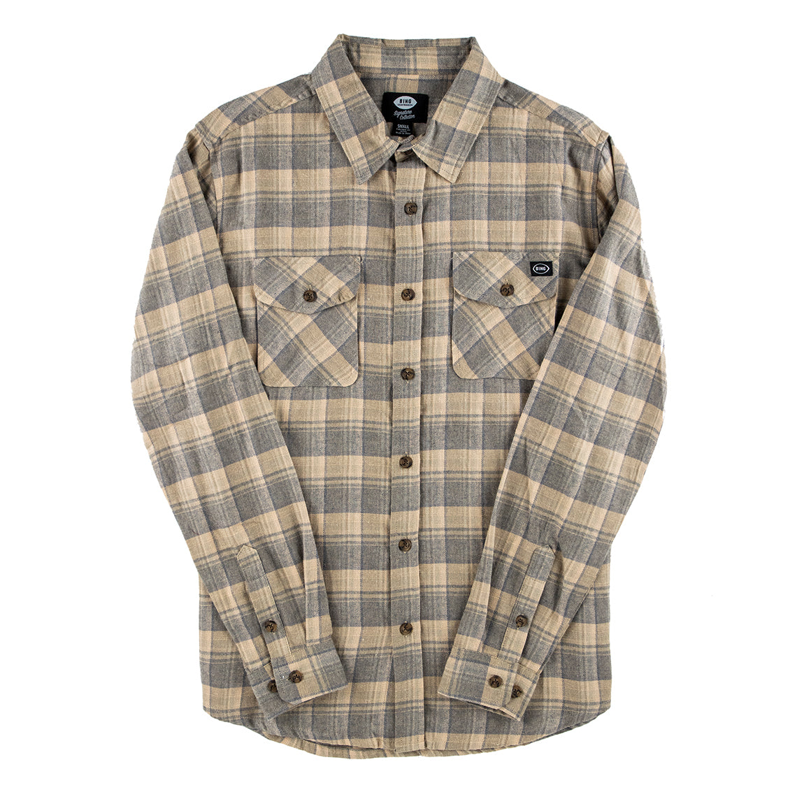 BING TAQUITZ FLANNEL - KHAKI - Bing Surfboards