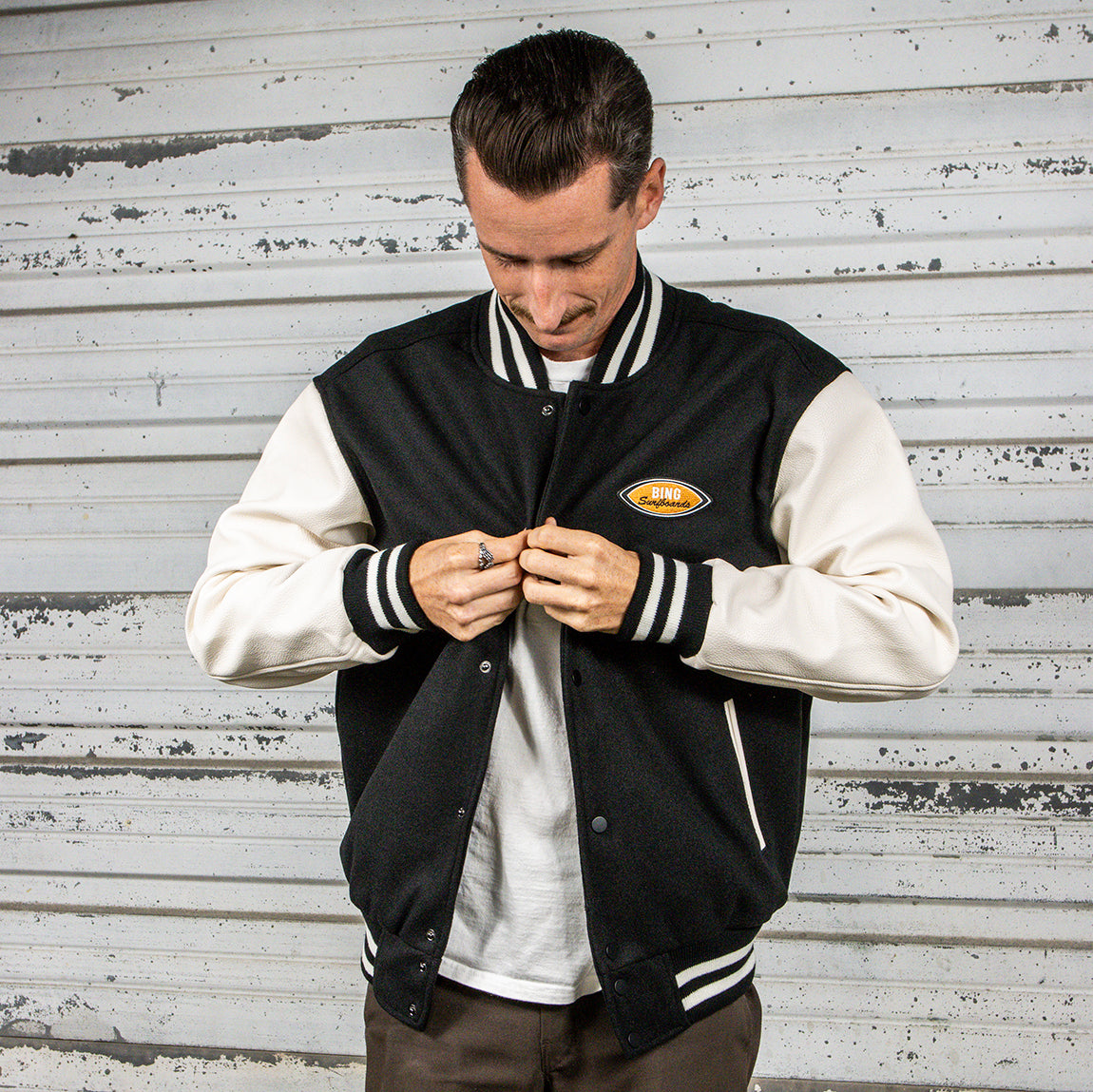 BING 1965 VARSITY JACKET - BLACK/WHITE