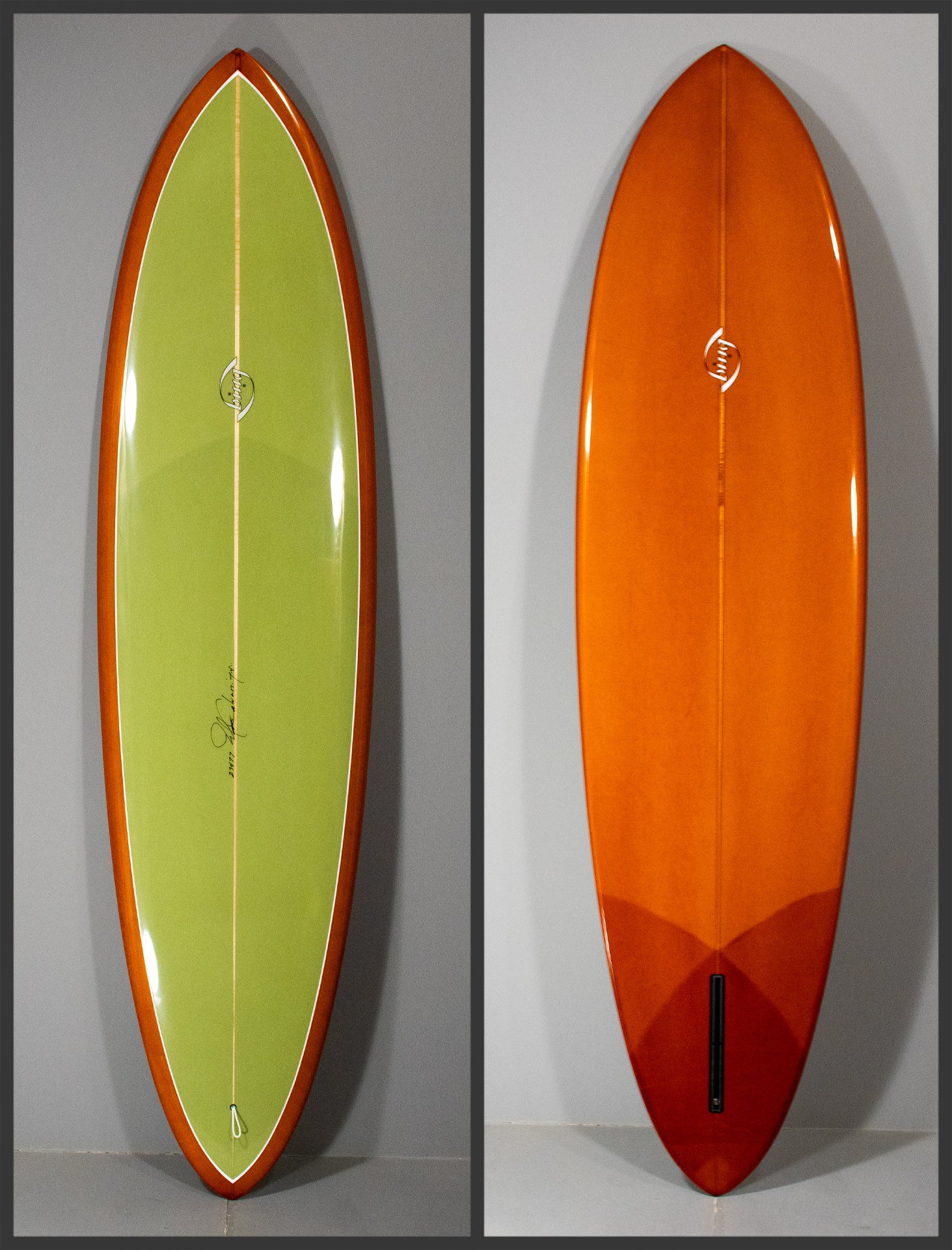 Gloss Polish Burnt Amber Alpha Pin Surfboard