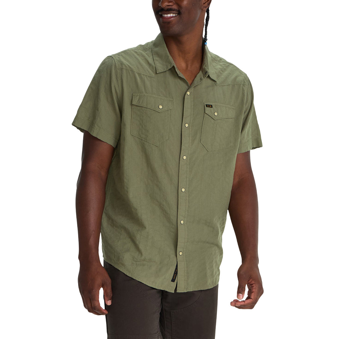 HOWLER H BAR SNAP SHIRT - CADET