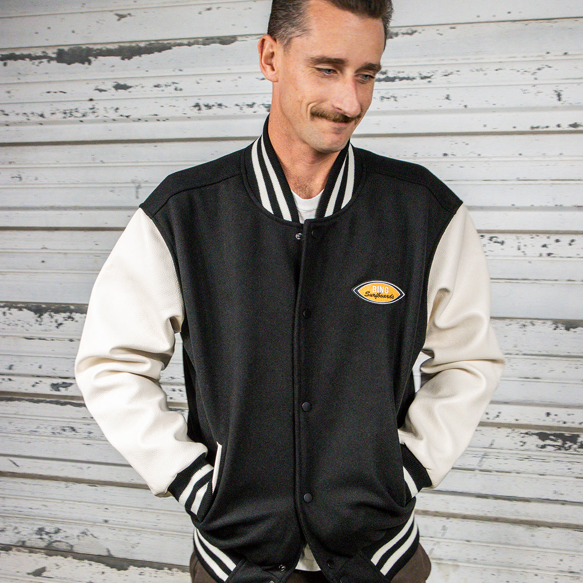 BING 1965 VARSITY JACKET - BLACK/WHITE