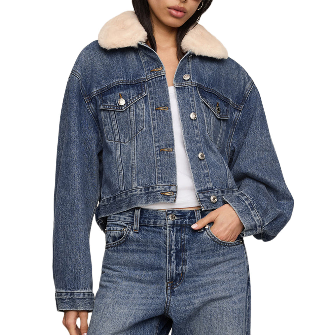 Z SUPPLY DAILY DENIM FUR JACKET - HUSH