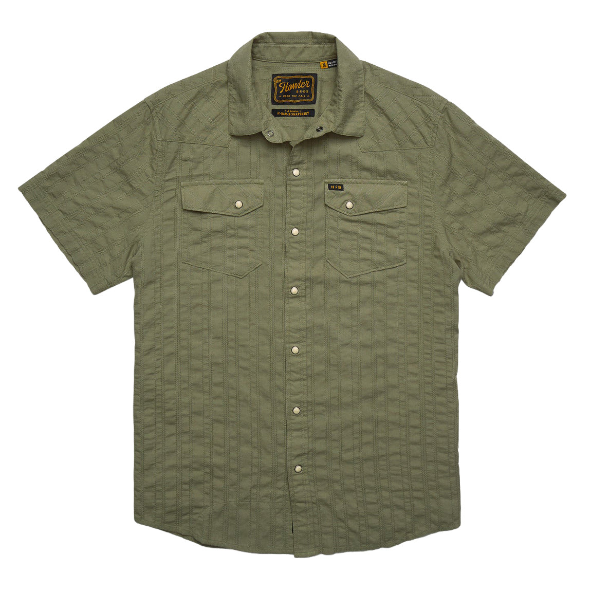 HOWLER H BAR SNAP SHIRT - CADET