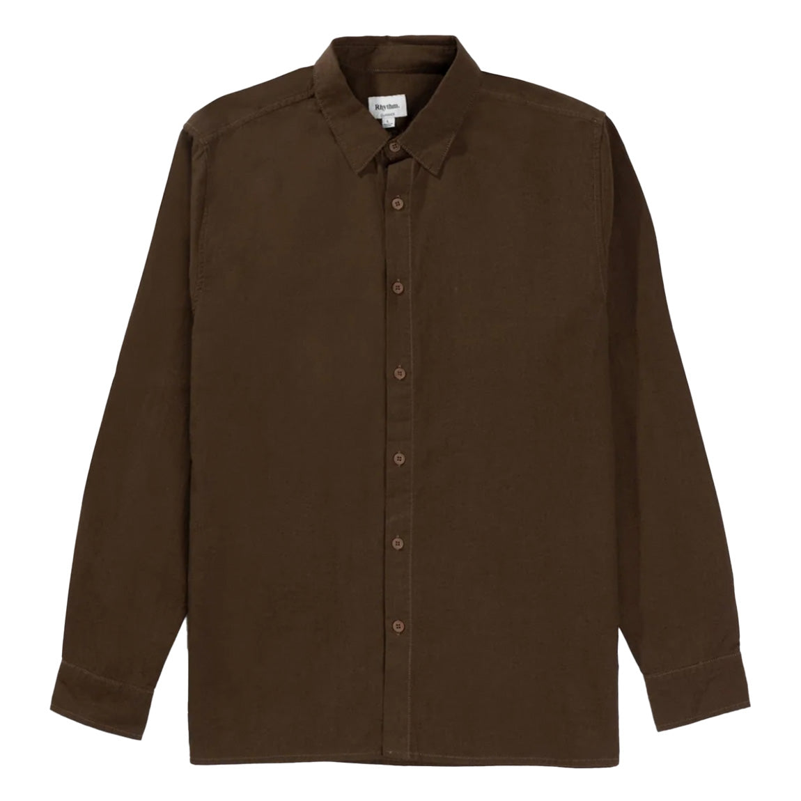 RHYTHM CLASSIC LINEN L/S SHIRT - CHOCOLATE