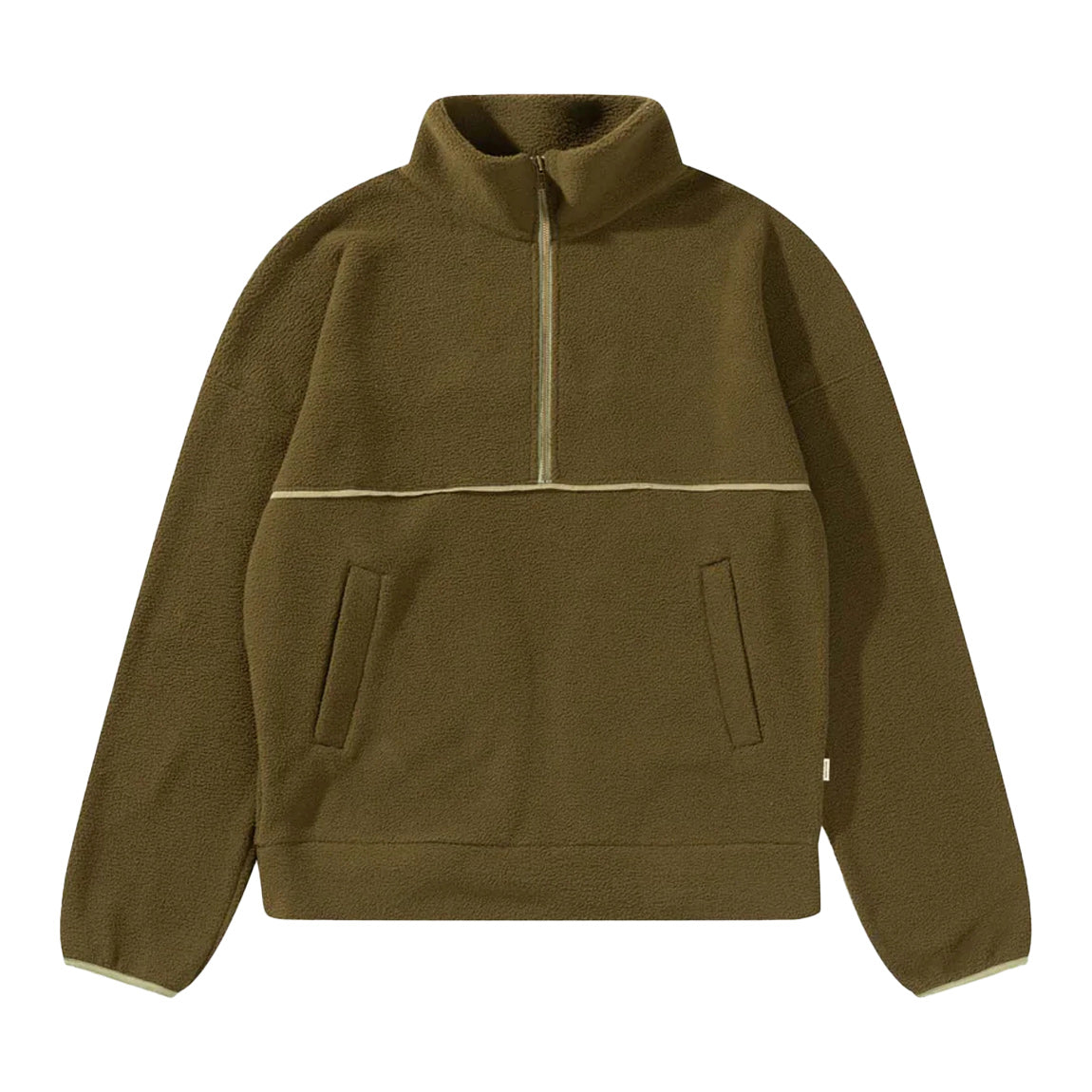 RHYTHM CONTRAST QUARTER ZIP - OLIVE