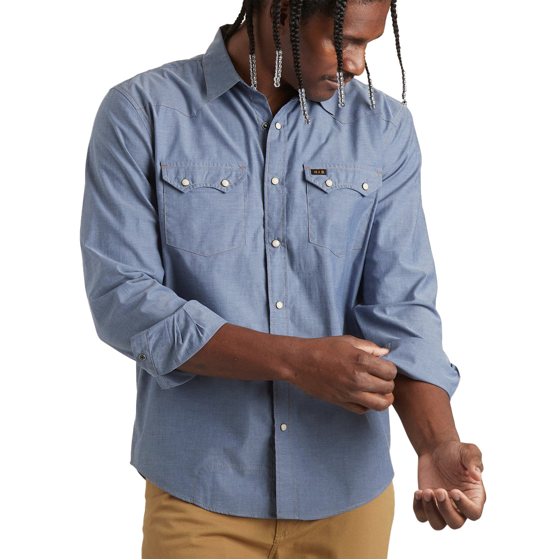 HOWLER BROS. CROSSCUT SHIRT - BLUE CHAMBRAY