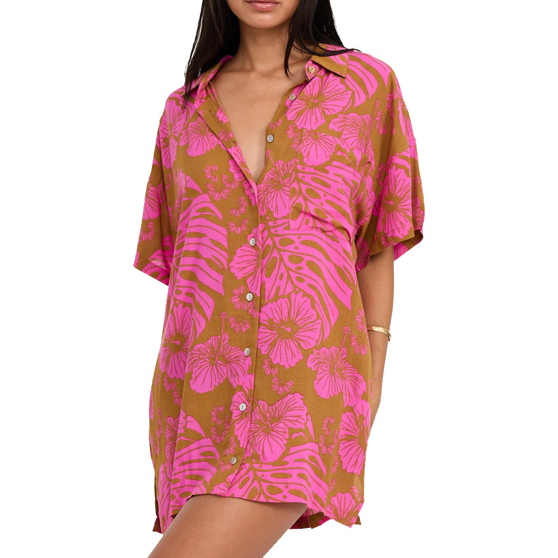 BENOA ALOHA SHIRT DRESS - NAUPAKA