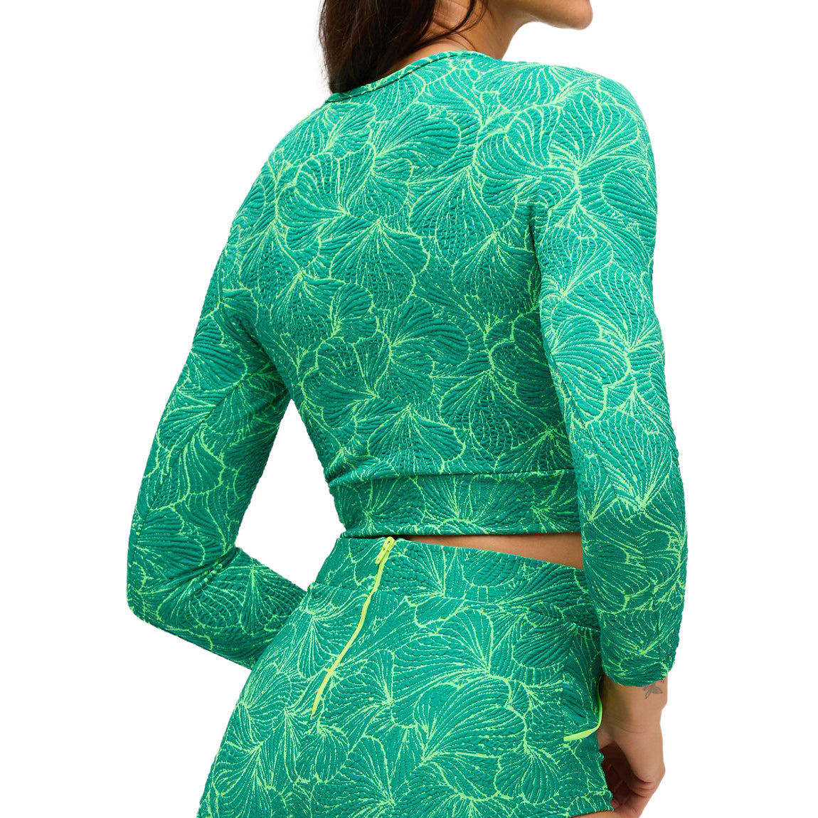 SEEA PALOMAR CROP TOP RASHGUARD - VERDANT