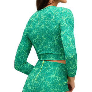 SEEA PALOMAR CROP TOP RASHGUARD - VERDANT