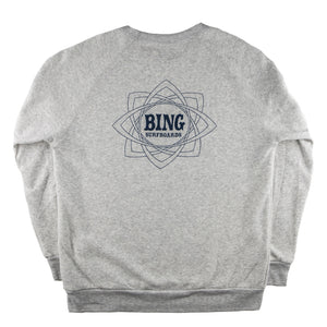 Grey Crewneck Sweatshirt with Bing Mandala Logo on back