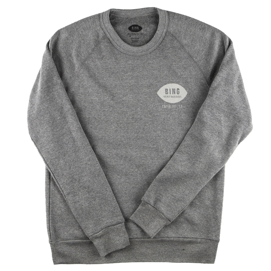 Rose Crewneck Sweatshirt with Bing Encinitas Logo on front left chest