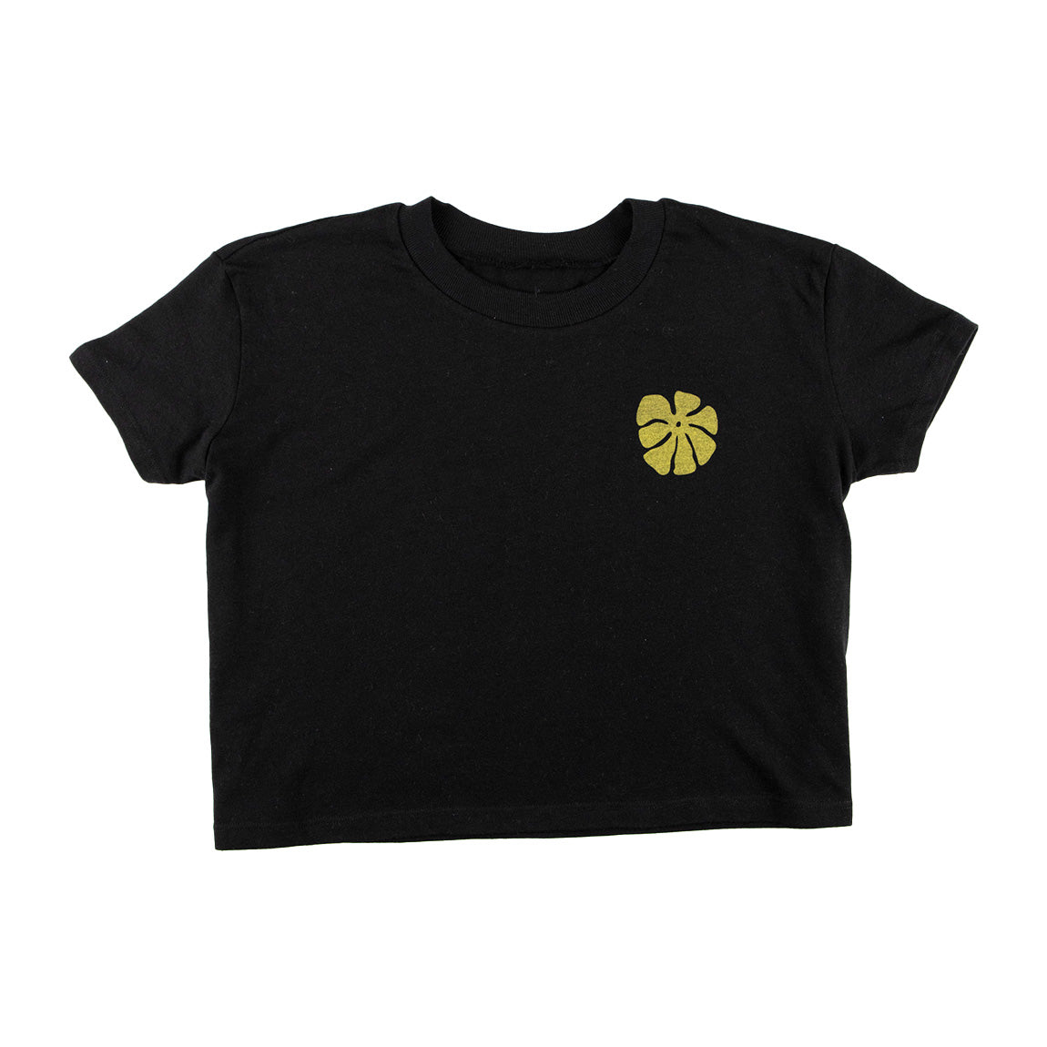 FLOWER POWER Premium Womens S/S Crop T-Shirt Black