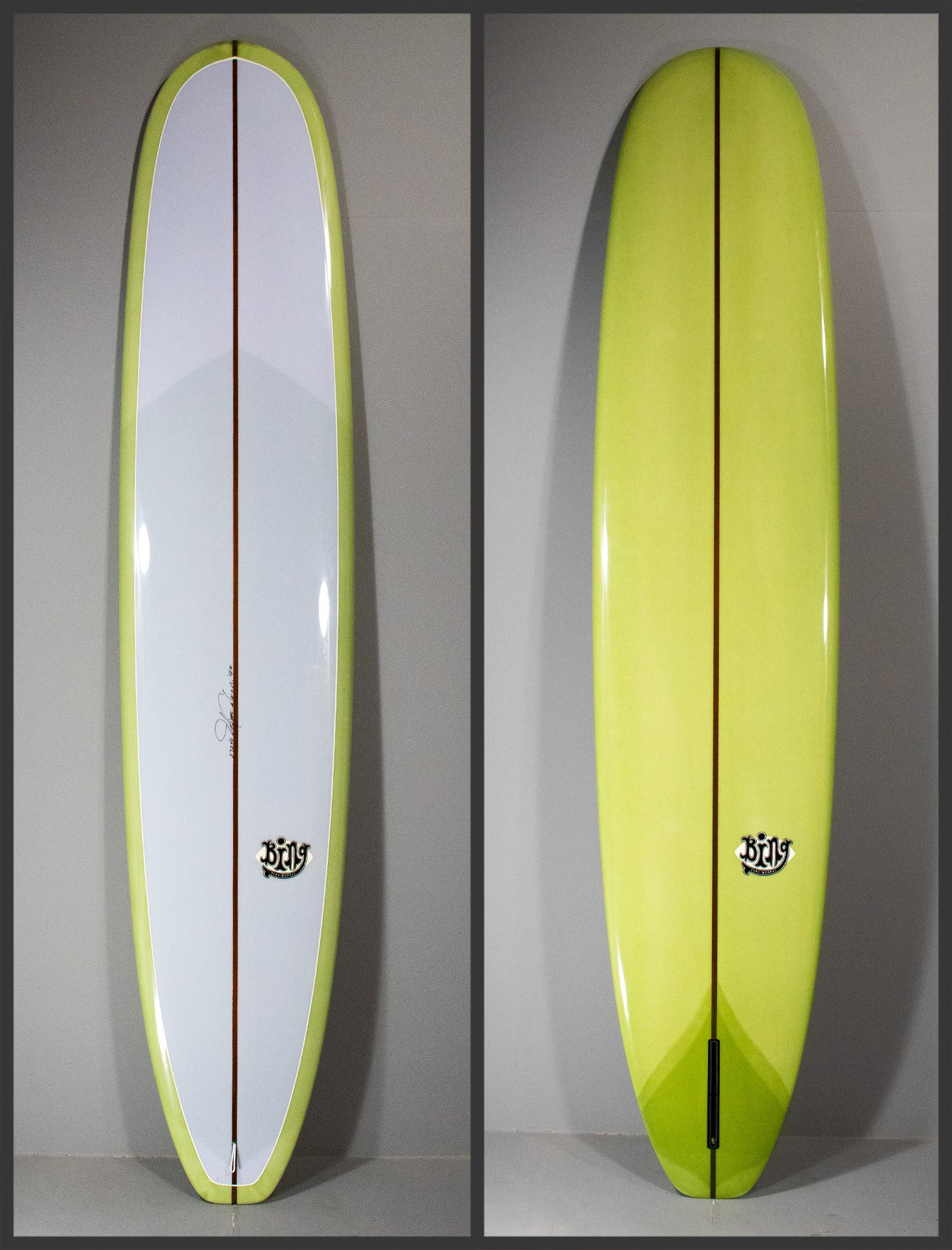 Gloss Polish Aussie Square Surfboard Seagrass Green Bottom Clear Top