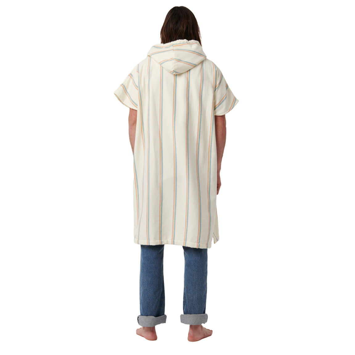 SLOWTIDE BAJA STRIPE PONCHO S/M - CREAM