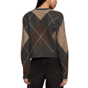 Z SUPPLY MEDINA ARGYLE CARDIGAN - CHARCOAL HEATHER