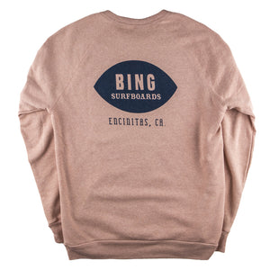 Rose Crewneck Sweatshirt with Bing Encinitas Logo on Back