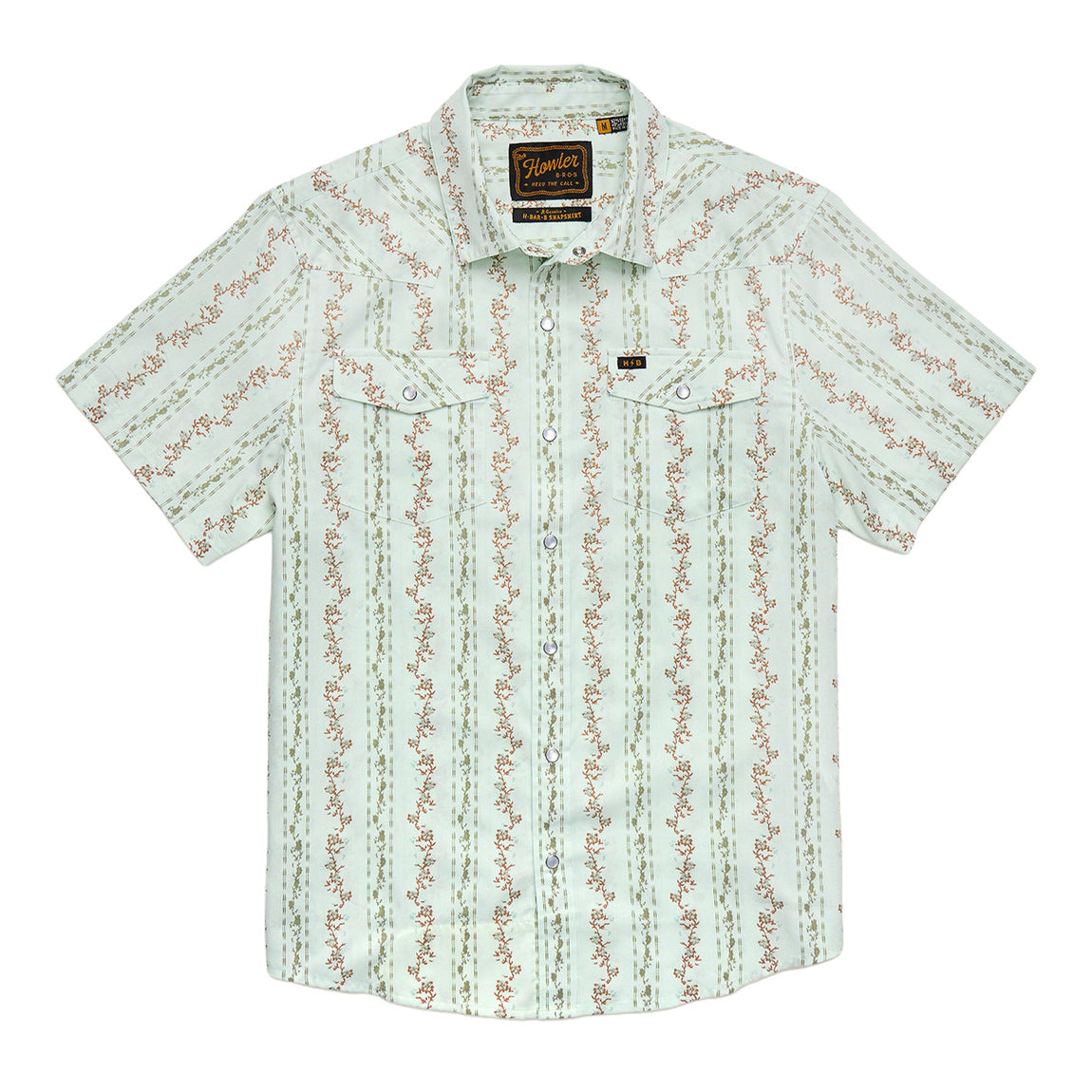 HOWLER H BAR SNAP SHIRT - HIBISCUS MINT