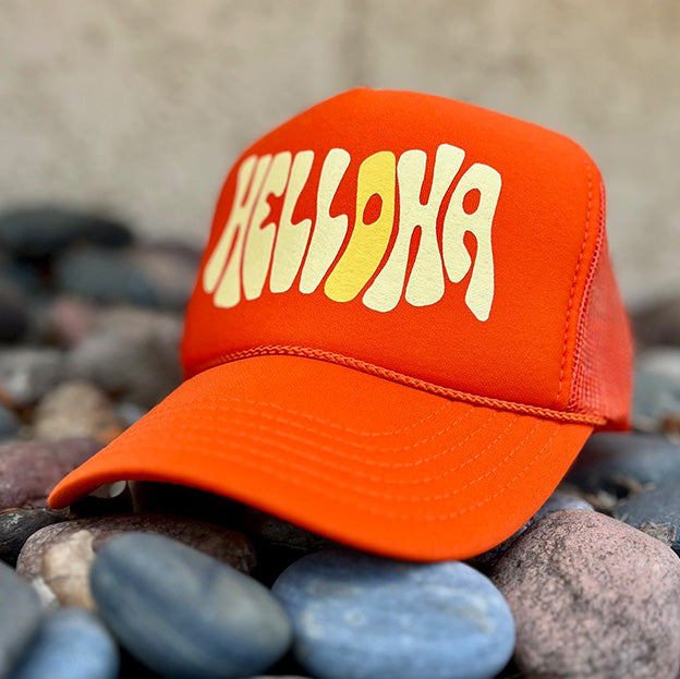 ANDY DAVIS HELLOHA MESH CAP - ORANGE