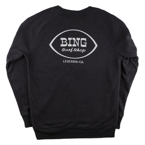 Black Crewneck Sweatshirt with Bing Leucadia Shop Logo on back 