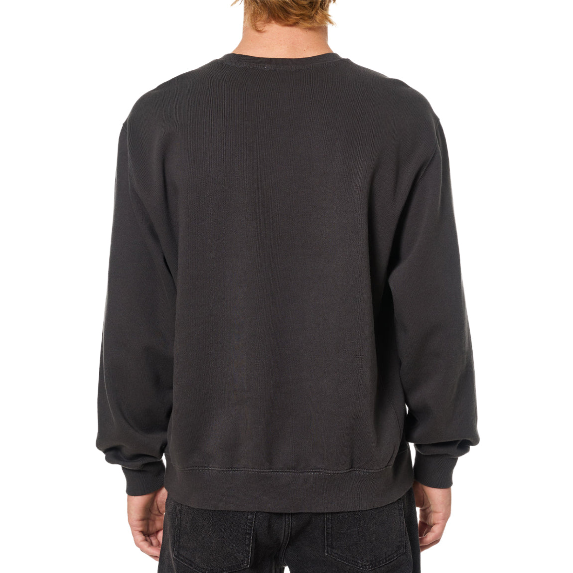 KATIN EMB CREW FLEECE - BLACK