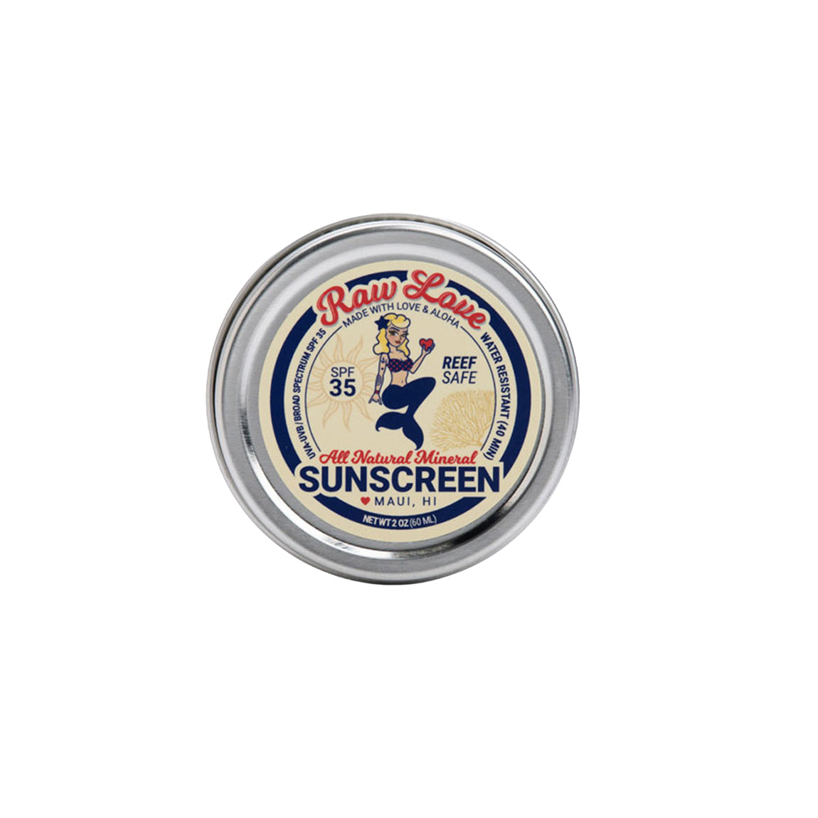 RAW LOVE SUNSCREEN - 2OZ. TIN