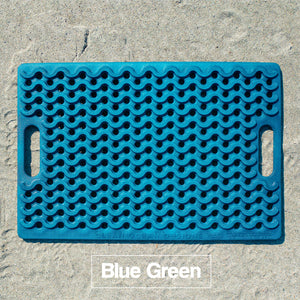 Blue Green Ocean Designs Floor Mat on sand