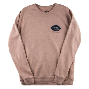 Rose Crewneck Sweatshirt with Bing Encinitas Logo on front left chest