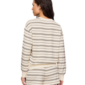 Z SUPPLY STAND OUT STRIPED SWEATSHIRT - CLOUD