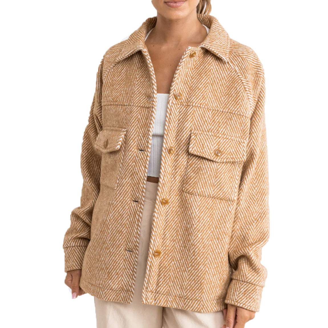 RHYTHM CHEVRON JACKET - CHAI